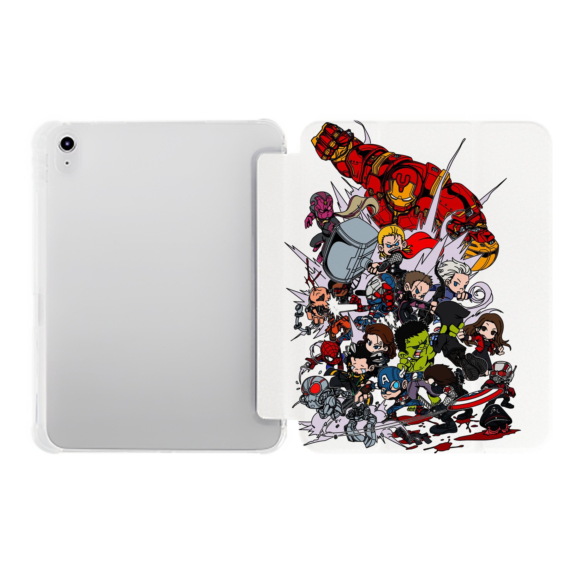 （画像用） アベンジャーズ The Avengers IPad ケース ペン収納付き 三つ折りスタンド PUレザー×シリコン 対応機種9.5/10.5/10.9インチ